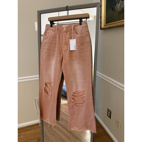 Vervet Jeans Womens 27 Leslie 90s VTG Flare Distressed High Rise Crop NWT - Picture 2 of 9